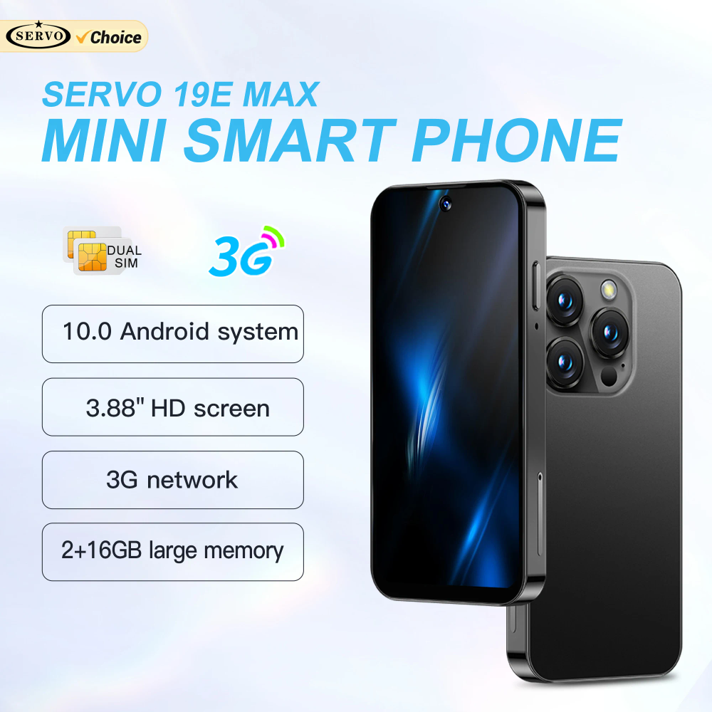 SERVO 19E MAX Mini Smartphone 3G WCDMA Android10.0 OS 2GB+16GB Google Store WiFi Face ID Dual SIM 3.88" Screen Small Smart Phone