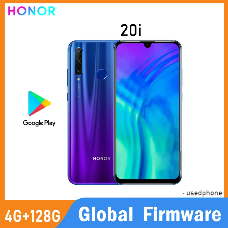 Global Firmware HONOR 20i smartphone 4G Haisi Qilin 710 EMUI 9.0.1 camera 32MP+24MP 6.21-inch used phone