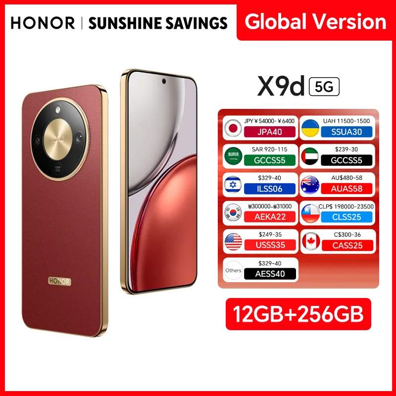 New HONOR X9d Global Version 12GB+256 Smartphone 6.79'' 120Hz Screen 108MP AI Camera 8300 mAh 66W Super Charging NFC