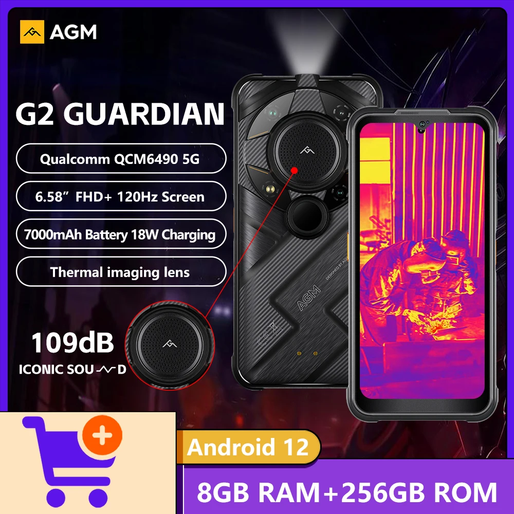 AGM G2 GUARDIAN 5G Rugged Phone 12GB+256GB Qualcomm QCM6490 5G Thermal Camera 6.58" 120Hz Display 109dB Spaerker Smartphone AGM G2 GUARDIAN 5G Rugged Phone 12GB+256GB Qualcomm QCM6490 5G Thermal Camera 6.58" 120Hz Display 109dB Spaerker Smartphone