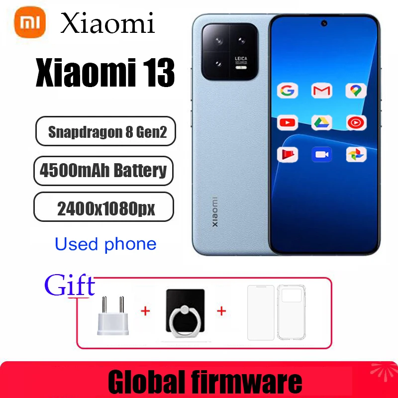 Global firmware Original Xiaomi 13 5G Smartphone 6.36 inches HyperOS 2.0 67W 4500mAh IP68 2400x1080px used phone Global firmware Original Xiaomi 13 5G Smartphone 6.36 inches HyperOS 2.0 67W 4500mAh IP68 2400x1080px used phone