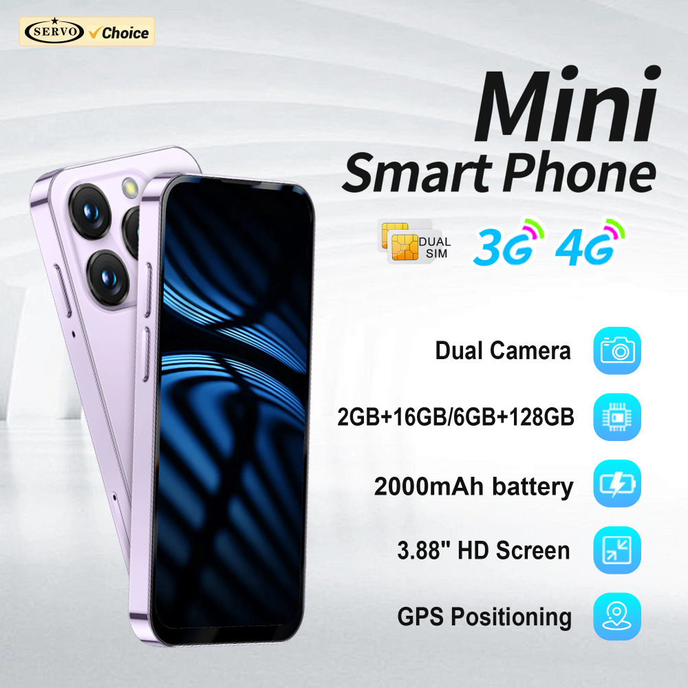 Official SERVO 3G/4G Mini Smartphone Android System 2/6GB+16/128GB Play Store WiFi Hotspot 3.88" Small 2 SIM Pocket Smart Phones