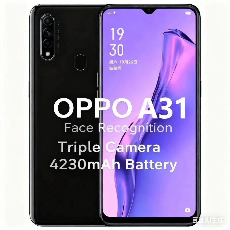 OPPO A8 Cellphone 8GB+256GB AI Face Unlock 6.5" Waterdrop Screen 4230mAh Big Battery 12MP Triple Rear Camera Global Version