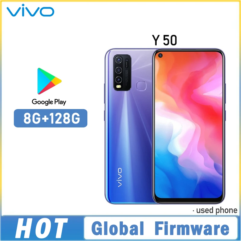 Global Firmware VIVO Y50 Smartphone Snapdragon 665 Octa Core 6.53" 5000mAh 8GB 128GB 16.0MP Cameras Y 50 Used Phone Global Firmware VIVO Y50 Smartphone Snapdragon 665 Octa Core 6.53" 5000mAh 8GB 128GB 16.0MP Cameras Y 50 Used Phone