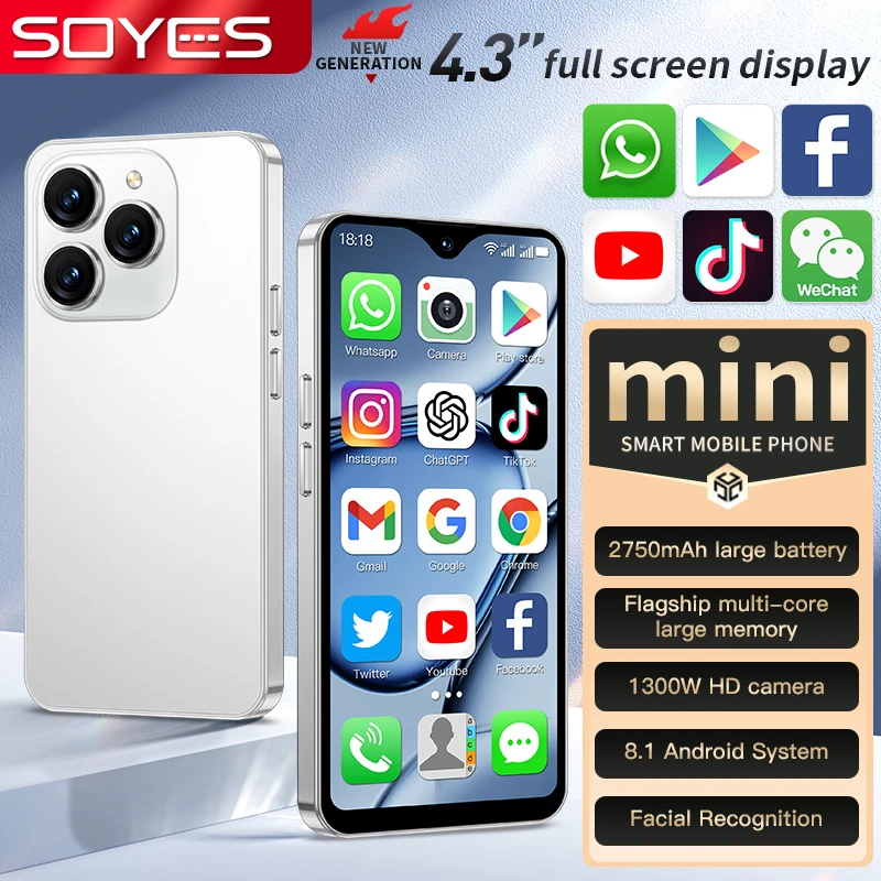 SOYES XS18 Pro Max Mini 4G Smartphone 4.3" HD Display Android 8.1 Global Version GPS Unlocked Small Phone 2750mAh SOYES XS18 Pro Max Mini 4G Smartphone 4.3" HD Display Android 8.1 Global Version GPS Unlocked Small Phone 2750mAh