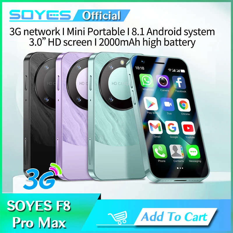 SOYES F8 Pro Max Mini Android8.1 Smartphone 3.0 Inches 2000mAh Face ID Dual SIM Standby Play Store 3G Little Phone SOYES F8 Pro Max Mini Android8.1 Smartphone 3.0 Inches 2000mAh Face ID Dual SIM Standby Play Store 3G Little Phone