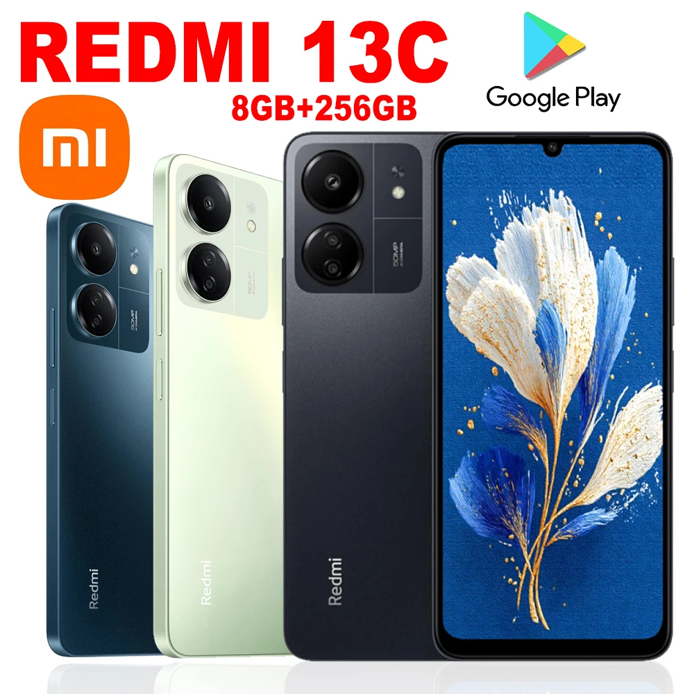 XIAOMI REDMI 13C fashion original smart phone 8GB+256GB/GPS/NFC/5000mah long battery life