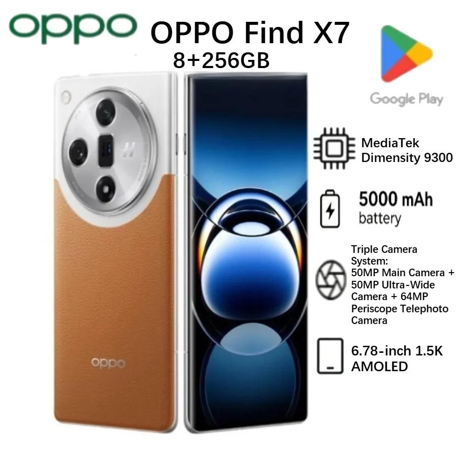 2026 (Latest Model) OPPO Find X7 8+256GB Global Edition Smartphone, supports 100W fast charging,