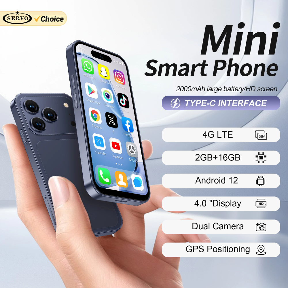 SERVO S4 PRO 4G LTE Mini Pocket Smartphone 4.0" Screen Android12 System 2 SIM Standby 2GB+16GB Face ID Small Smart Mobile Phones SERVO S4 PRO 4G LTE Mini Pocket Smartphone 4.0" Screen Android12 System 2 SIM Standby 2GB+16GB Face ID Small Smart Mobile Phones