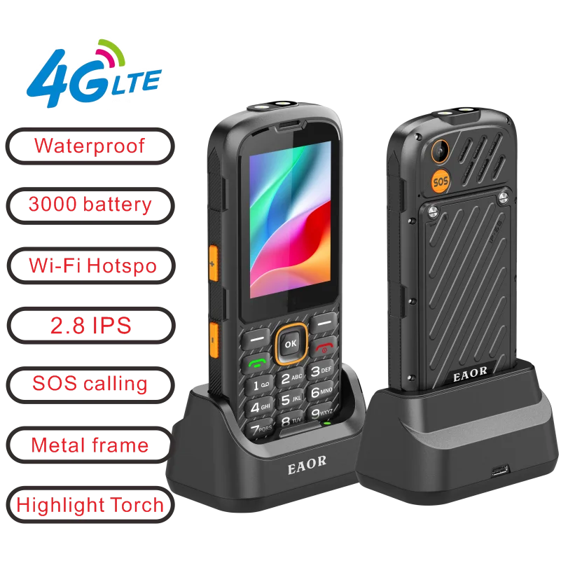 EAOR Charging Dock 4G Waterproof Rugged big Battery power bank SOS Flashlight for All Ages Senior/Kids Usability Mobile Phone EAOR Charging Dock 4G Waterproof Rugged big Battery power bank SOS Flashlight for All Ages Senior/Kids Usability Mobile Phone