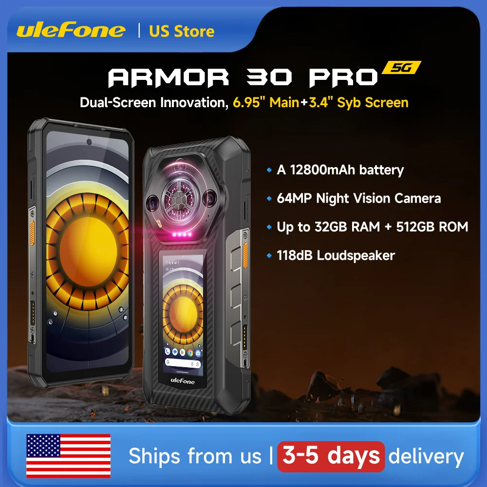 Ulefone Armor 30 Pro 5G Rugged Phone 6.9" 120Hz 32GB+512GB 12800mAh Night Camera 64MP NFC 66W Android 14 Smartphone Ulefone Armor 30 Pro 5G Rugged Phone 6.9" 120Hz 32GB+512GB 12800mAh Night Camera 64MP NFC 66W Android 14 Smartphone