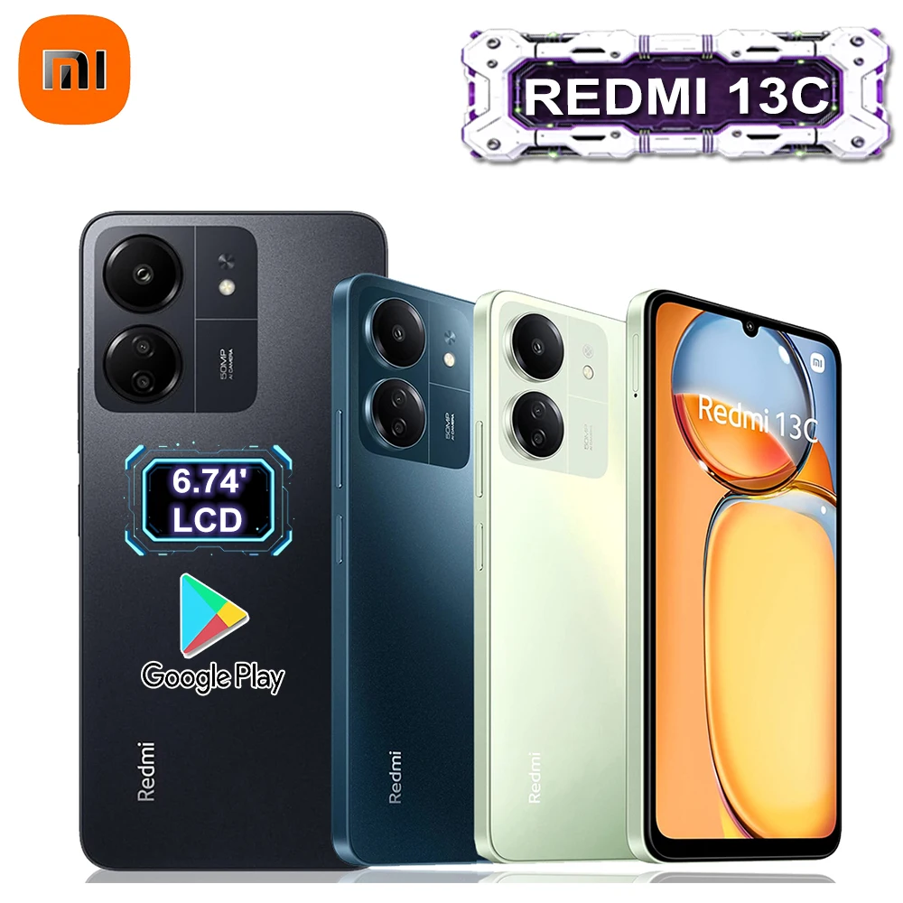 [EU/US/UK specifications] Original SmartPhone Redmi 13C 4G ROM256GB 5000mah long battery life NFC/GPS function 1600x720