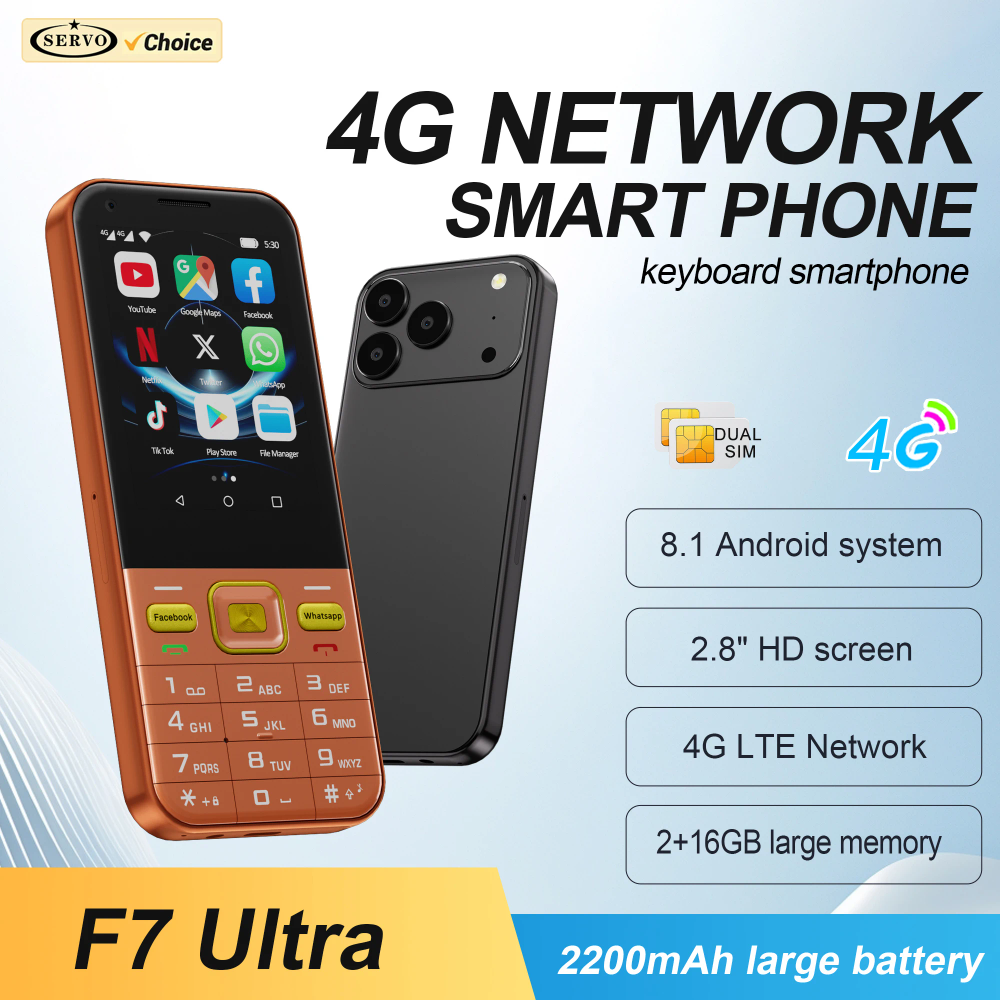 SERVO F7 Ultra Android Smartphone 4G LTE Dual SIM Card 2GB+16GB Facebook Play Store WiFi FM Radio 2.8" Button Smart Mobile Phone