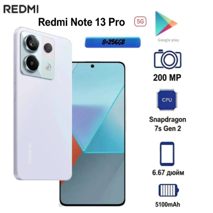 2026 New Global Edition Redmi Note 13 Pro: 6.67-inch HD display, 200-megapixel main camera, 5,100mAh battery, 8+256GB