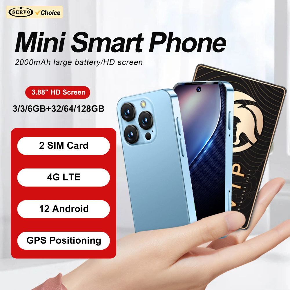 SERVO 19PRO 4G LTE Mini Smartphone Android12 System Play Store RAM 6GB ROM 128GB GPS OTG 2 SIM 3.88" Display Pocket Smart Phones