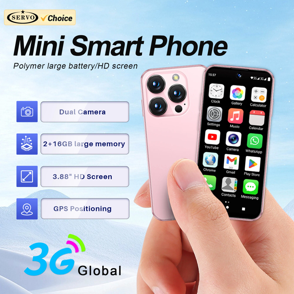 Official SERVO 19E Android Tiny Smartphone 2 SIM Cards 3G Network 16GB ROM GPS WiFi Camera 3.88" Screen Mini Smart Mobile Phones Official SERVO 19E Android Tiny Smartphone 2 SIM Cards 3G Network 16GB ROM GPS WiFi Camera 3.88" Screen Mini Smart Mobile Phones