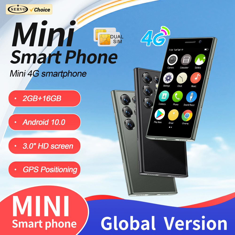 SERVO S24 MINI 4G LTE Smartphone Android System 2GB+16GB Play Store WhatsAPP WiFi Face Unlock 3.0" Small Samrt Phones 2 SIM Card SERVO S24 MINI 4G LTE Smartphone Android System 2GB+16GB Play Store WhatsAPP WiFi Face Unlock 3.0" Small Samrt Phones 2 SIM Card