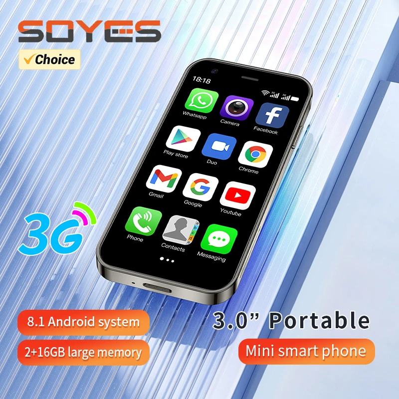 SOYES XS15 Mini Smartphone 3.0" Android8.1 Quad-core 2GB RAM 16GB ROM Dual SIM Standby 3G Network Small Phone SOYES XS15 Mini Smartphone 3.0" Android8.1 Quad-core 2GB RAM 16GB ROM Dual SIM Standby 3G Network Small Phone