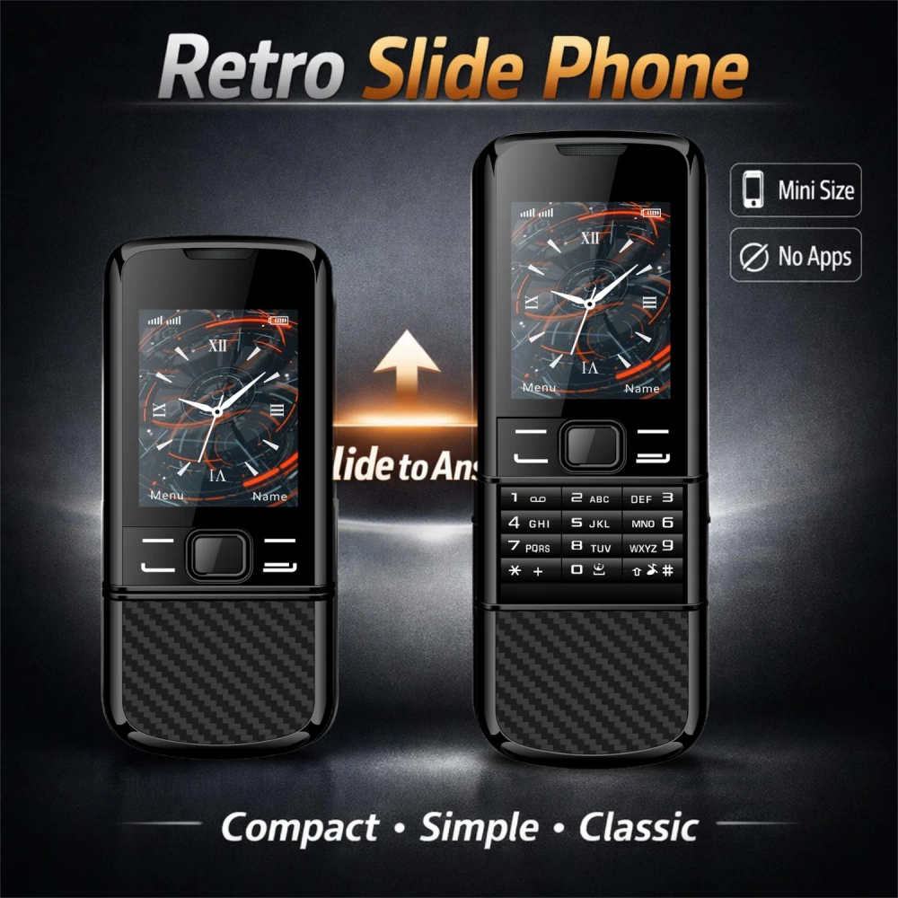 2G Mini Slide Phone Big Button Compact Mobile Phone Retro Small Cellphone Simple Feature Phone for Kids Elderly Backup Phone 2G Mini Slide Phone Big Button Compact Mobile Phone Retro Small Cellphone Simple Feature Phone for Kids Elderly Backup Phone