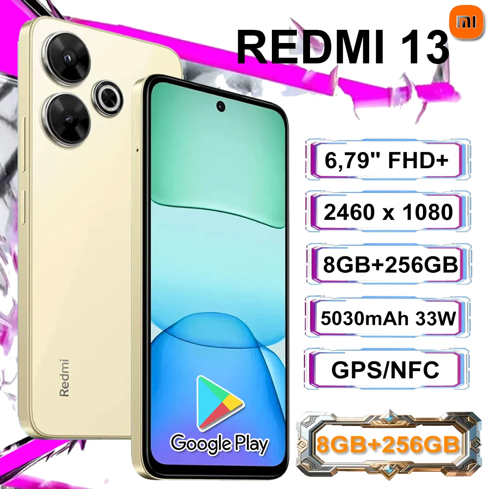 [EU/US/UK specifications] Xiaomi Redmi13 smart phone 2460x1080 high resolution 8gb+256gb GPS/NFC function Long battery life