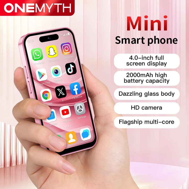ONEMYTH M17 Pro 4.0" Mini Smartphone 2GB RAM 16GB ROM Android12.0 Face Recognition Unlock 2000mAh 4G Small Mobile Phone