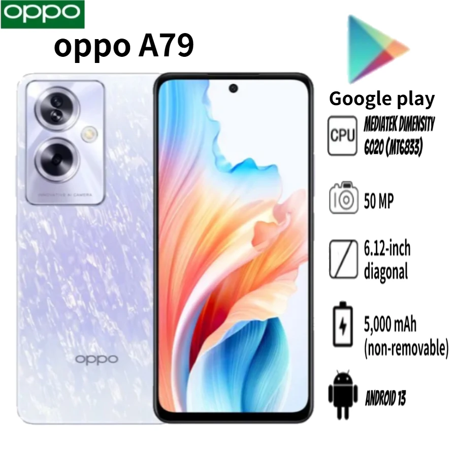 2026 new OPPO A79 Smartphone 8+256GB with Face Recognition Fast Charging Full-Screen Display Ideal Backup Phone for Students