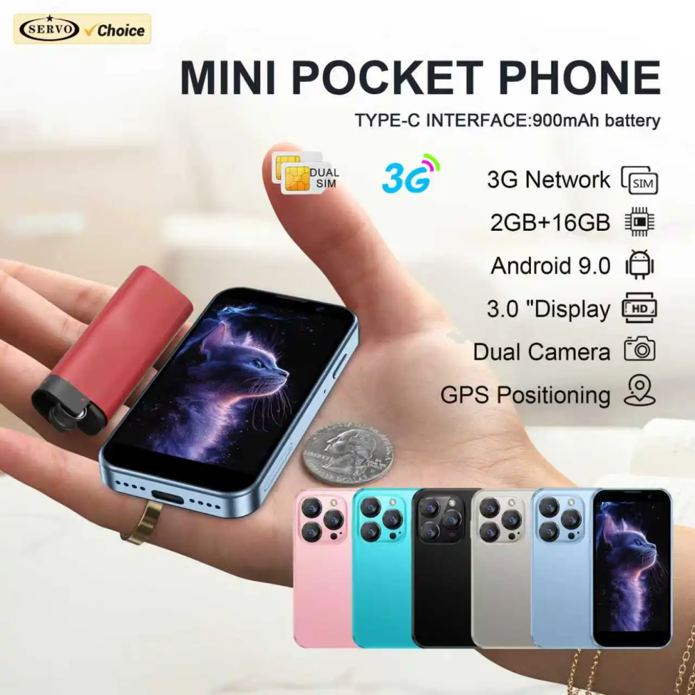 SERVO 16SE MINI Small Size Smartphone 3.0'' Display Android 9.0 WhatsAPP WiFi 2GB+16GB Face Unlock 3G WCDMA Cellular Smart Phone SERVO 16SE MINI Small Size Smartphone 3.0'' Display Android 9.0 WhatsAPP WiFi 2GB+16GB Face Unlock 3G WCDMA Cellular Smart Phone