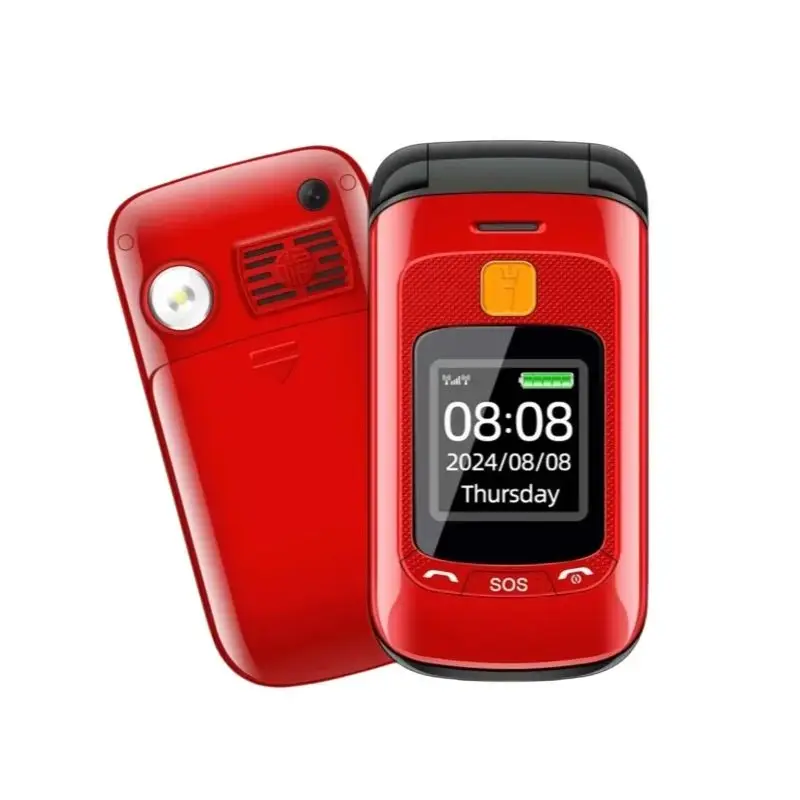 GSM 2G Flip Phone Dual SIM Large Key Buttons Quick Dial Flashlight FM Radio SOS Emergency Button Senior-friendly Mobile Phone GSM 2G Flip Phone Dual SIM Large Key Buttons Quick Dial Flashlight FM Radio SOS Emergency Button Senior-friendly Mobile Phone