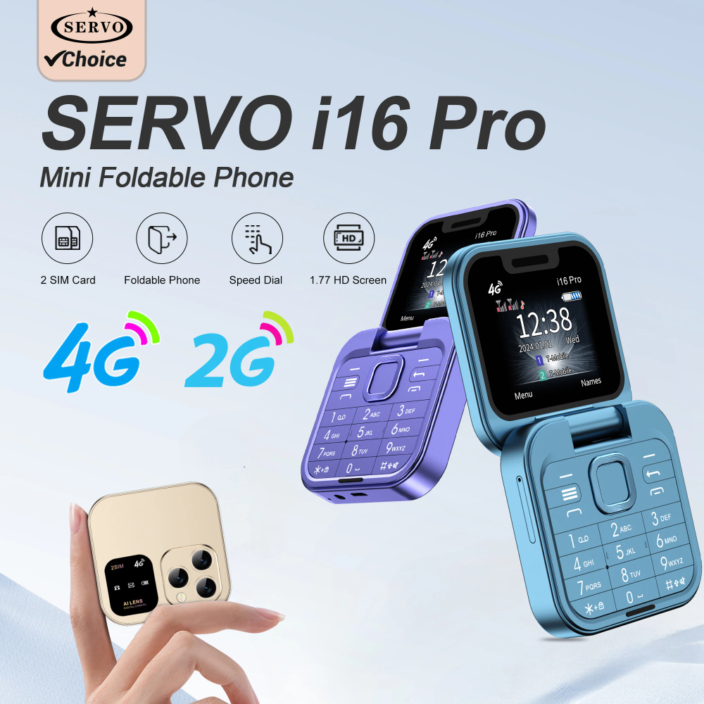 SERVO i16 PRO 2G GSM/4G LTE Foldable Mini Mobile Phone 2 SIM Card Speed Dial Magic Voice Flashlight 1.77''Screen Flip Cellphone SERVO i16 PRO 2G GSM/4G LTE Foldable Mini Mobile Phone 2 SIM Card Speed Dial Magic Voice Flashlight 1.77''Screen Flip Cellphone