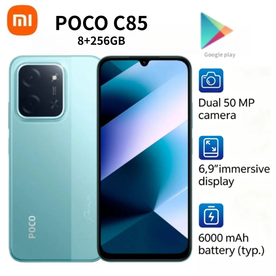 2026 Newest Model POCO C85 Global Edition Smartphone 6.9-Inch HD Display 8GB+256GB Storage 5000mAh Battery Dual-SIM Unlocked
