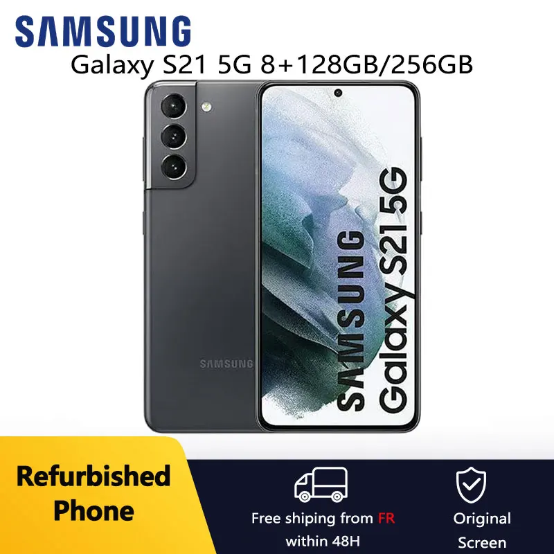Refurbished Samsung Galaxy S21 5G G9910 G991N 6.2" AMOLED 8GB+128GB/256GB NFC Octa Core Android CellPhone Excellent Condition