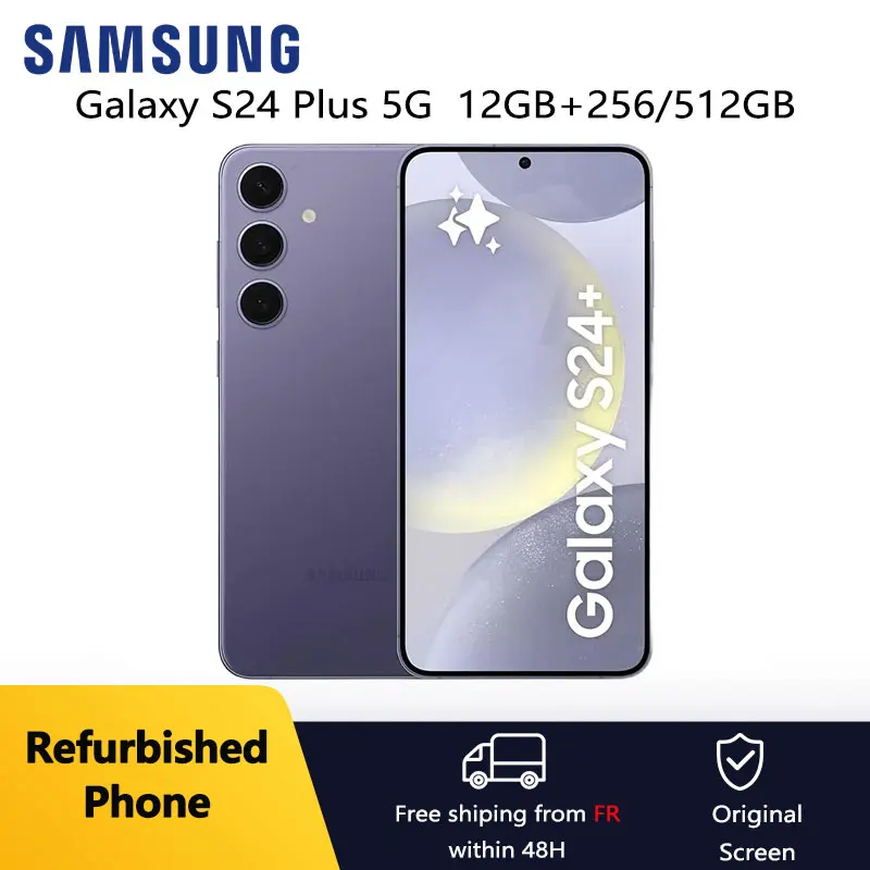 Refurbished Samsung Galaxy S24+ S24 Plus 5G S926U1 6.7" Original AMOLED 12GB 256/512GB NFC Unlocked Android Cell Phone