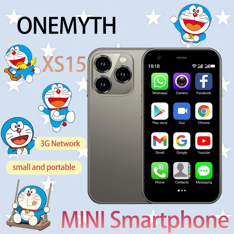 ONEMYTH XS15 Mini Smartphone - 3.0" Compact Design | 2GB RAM + 16GB ROM | Dual SIM 3G | Google Play Support | Multi-Color Option