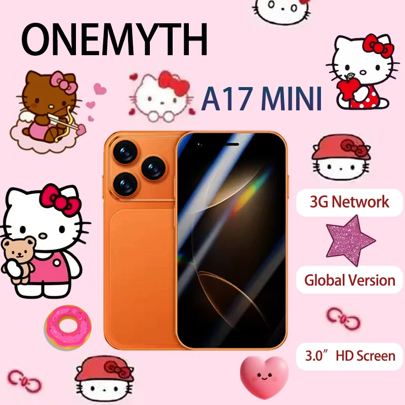 ONEMYTH A17 Mini Pocket Smartphone, Android 3G Dual SIM Phone, 2GB RAM 16GB ROM, Built-in Google Play Store