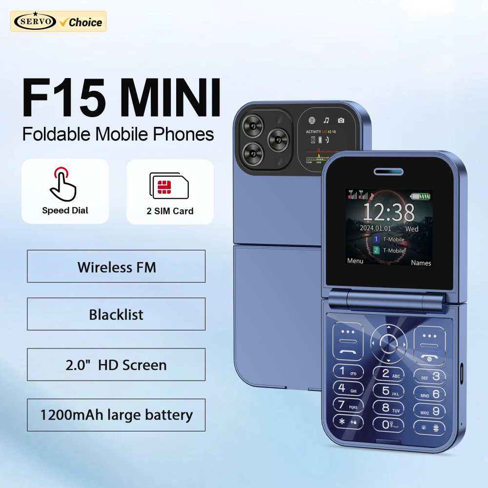 SERVO F15 MINI Foldable Mobile Phone 2G GSM Blacklist Magic Voice Call Recording Speed Dial Dual SIM Flip Small Button Cellphone SERVO F15 MINI Foldable Mobile Phone 2G GSM Blacklist Magic Voice Call Recording Speed Dial Dual SIM Flip Small Button Cellphone