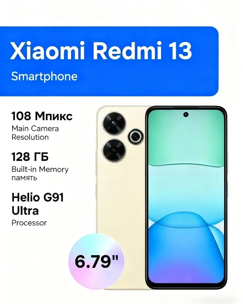 Redmi 13 5G Smartphone 6.79inch FHD+ 120Hz Display 108MP Camera 5030mAh 33W Fast Charging Smartphone Mobile Phones