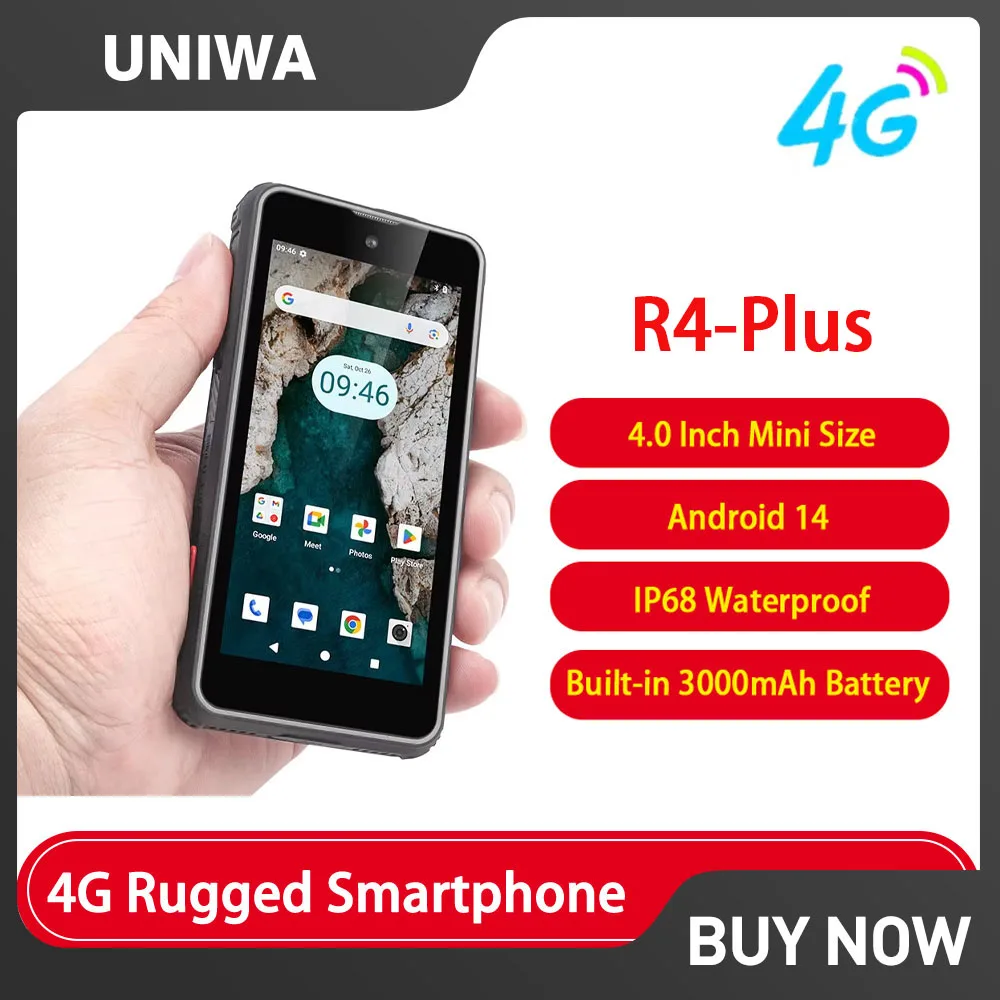 UNIWA R4-Plus Rugged Smartphones 4G Android 14 Octa Core 4GRAM+64GROM 4.0 inch Mobile Phones 3000mAh 16MP NFC CellPhone Cheap UNIWA R4-Plus Rugged Smartphones 4G Android 14 Octa Core 4GRAM+64GROM 4.0 inch Mobile Phones 3000mAh 16MP NFC CellPhone Cheap