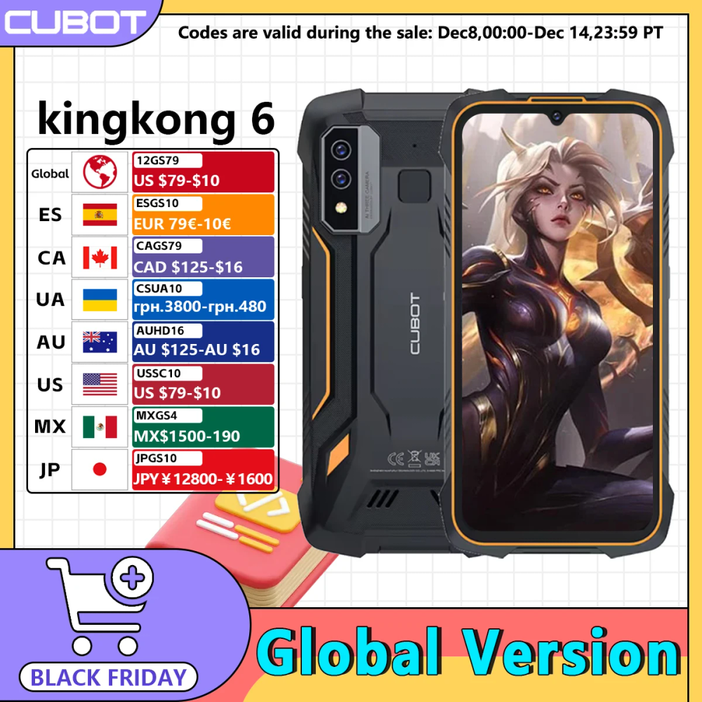 Cubot KingKong 6 Rugged Phone IP68&IP69K 6.088" Display 5000mAh Battery Smartphone 16MP Camera Android 11 OS NFC Cellphones Cubot KingKong 6 Rugged Phone IP68&IP69K 6.088" Display 5000mAh Battery Smartphone 16MP Camera Android 11 OS NFC Cellphones