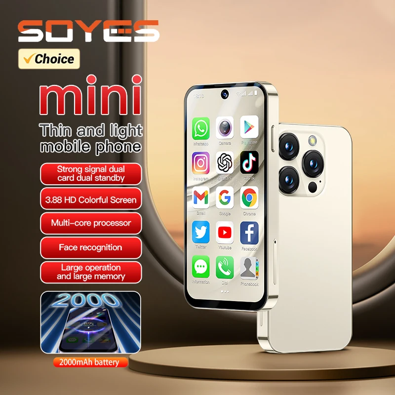 SOYES XS19 Pro 4GB RAM 64GB ROM 8-Core Android 12.0 Mini Smartphone 2000mAh Face Unlock 4G LTE Type-C 3.88 Screen Small Phone SOYES XS19 Pro 4GB RAM 64GB ROM 8-Core Android 12.0 Mini Smartphone 2000mAh Face Unlock 4G LTE Type-C 3.88 Screen Small Phone