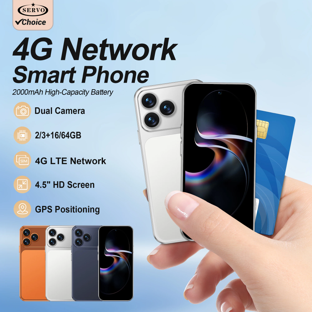 NEW SERVO Mini Android Smartphone 4G LTE Play Store 3GB RAM 64GB ROM WhatsAPP WiFi 2 SIM Standby 4.5" Small Pocket Smart Phones