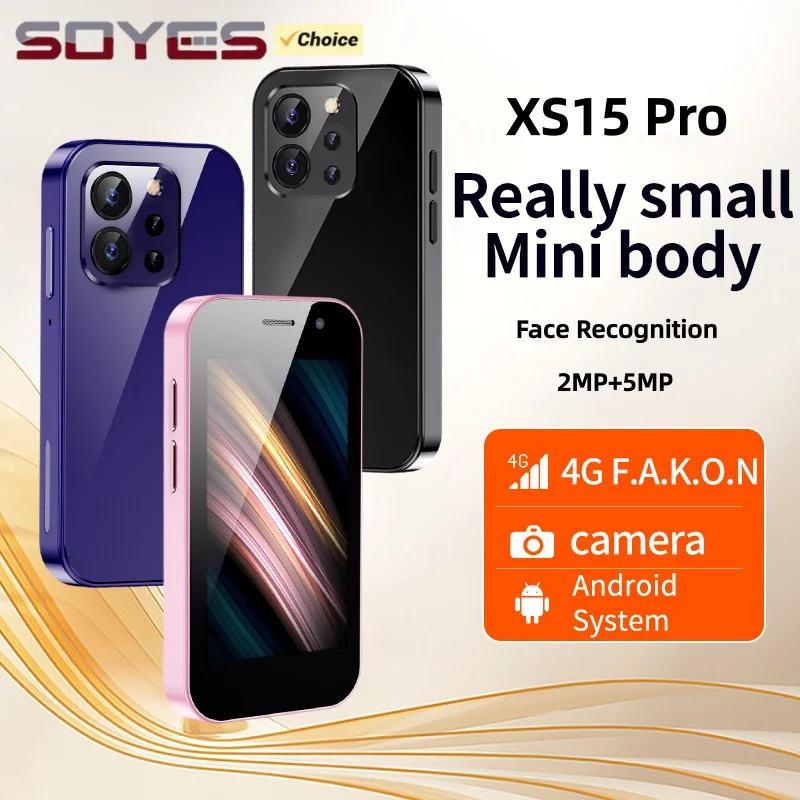 SOYES XS15 Pro Mini 4G Smartphone 3.0inches MTK Quad Core 2GB RAM 16GB ROM Dual SIM 5MP Camera LTE Android Cellphone Face Unlock SOYES XS15 Pro Mini 4G Smartphone 3.0inches MTK Quad Core 2GB RAM 16GB ROM Dual SIM 5MP Camera LTE Android Cellphone Face Unlock