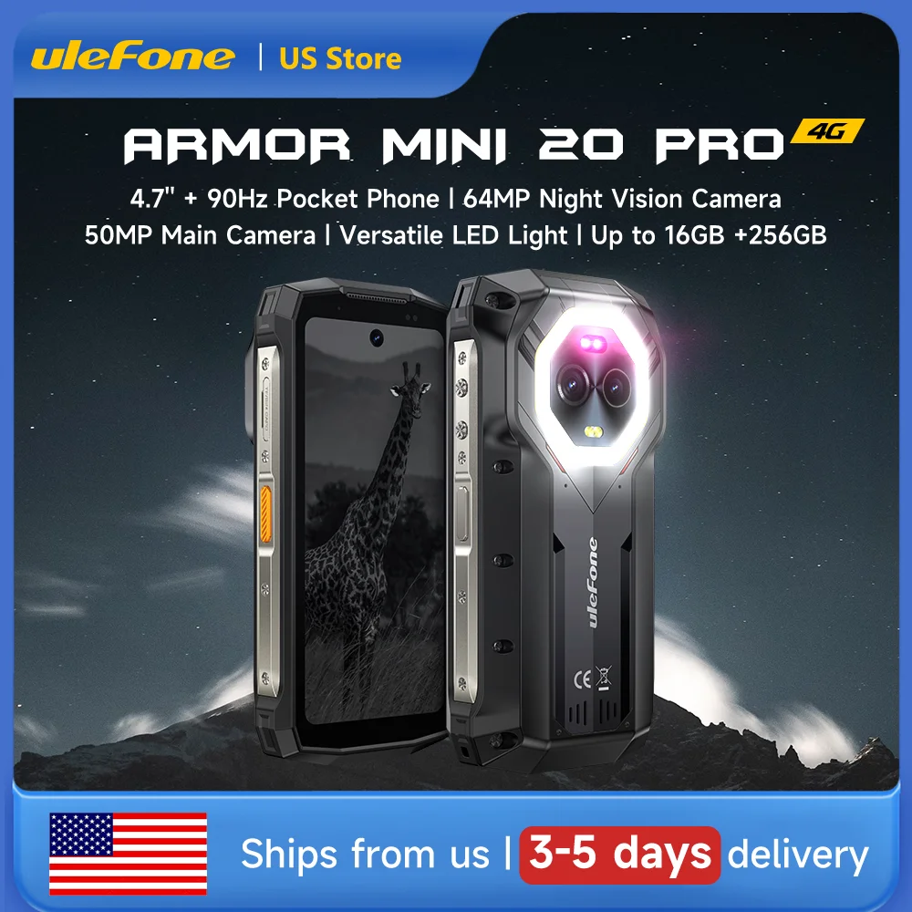 Ulefone Armor Mini 20 Pro 5G 4.7" Rugged Phone 64MP Night Camera 6200mAh Smartphone LED Light 16+256GB Android 14 Mobile phone Ulefone Armor Mini 20 Pro 5G 4.7" Rugged Phone 64MP Night Camera 6200mAh Smartphone LED Light 16+256GB Android 14 Mobile phone