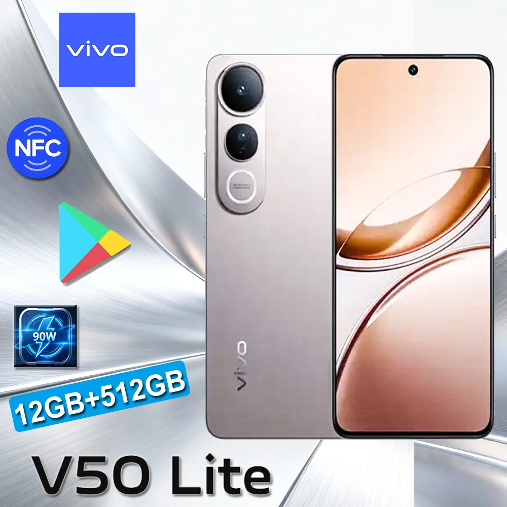 VIVO V50Lite original smart phone 12gb+512gb/NFC function/6500mah battery capacity long standby phone