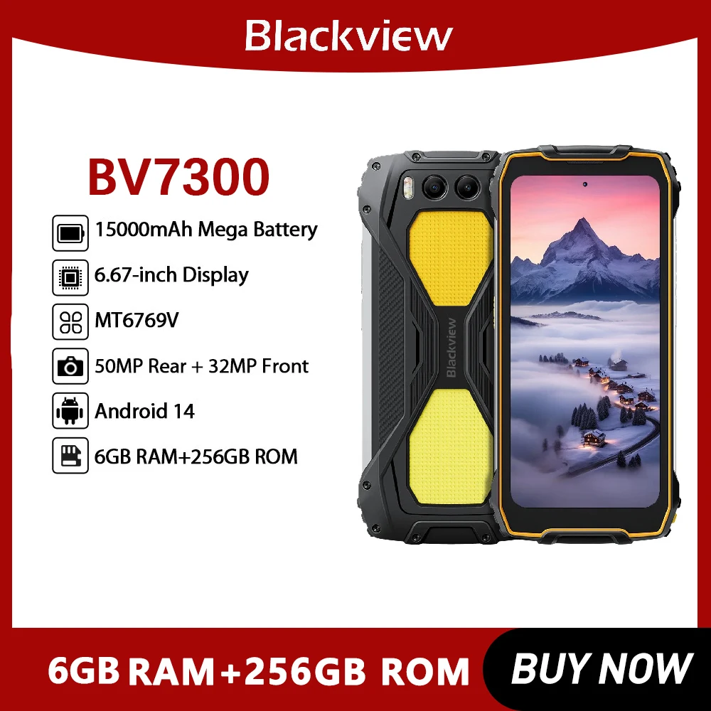 Blackview Rugged Phone BV7300 6GB+256GB 6.67'' 7680mAh 45W Fast Charge Android 14 MediaTek Helio G81 Octa Core 4G OTG Smartphone Blackview Rugged Phone BV7300 6GB+256GB 6.67'' 7680mAh 45W Fast Charge Android 14 MediaTek Helio G81 Octa Core 4G OTG Smartphone