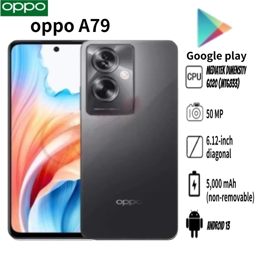 2026 new OPPO A79 Smartphone - 8+256GB Face Recognition Fast Charging Full-Screen Display Ideal Backup Phone for Students