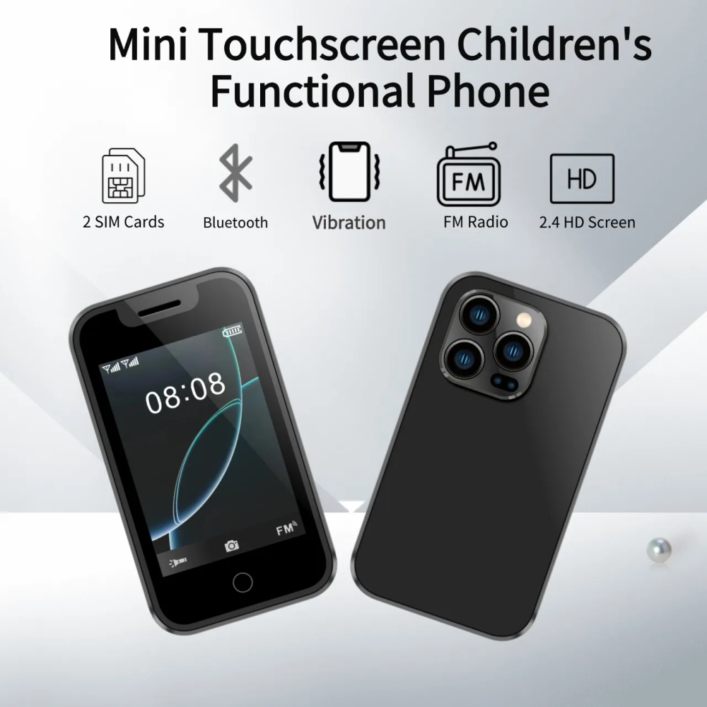 Mini Smart Wearable Mobile Phone 2.4" Touch Screen Support Dual SIM Bluetooth Call Music SMS Voice Changer Camera Vibration Mini Smart Wearable Mobile Phone 2.4" Touch Screen Support Dual SIM Bluetooth Call Music SMS Voice Changer Camera Vibration
