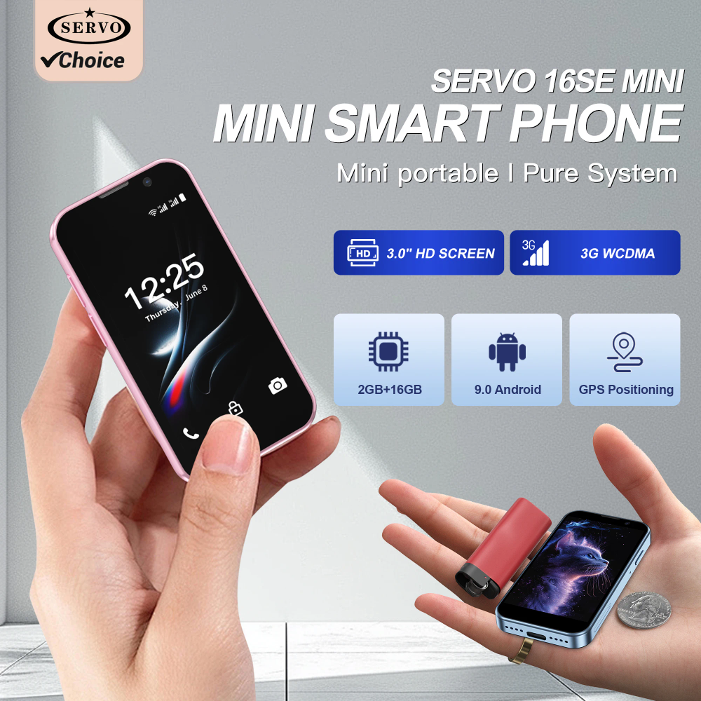 SERVO 3G Super Mini Smartphone Android 9.0 OS 2GB+16GB Face unlock Play Store WiFi Hotspot 2 SIM Standby 3.0" Small Smart Phones SERVO 3G Super Mini Smartphone Android 9.0 OS 2GB+16GB Face unlock Play Store WiFi Hotspot 2 SIM Standby 3.0" Small Smart Phones