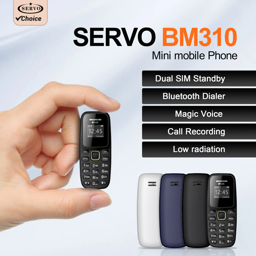 SERVO BM310 Super Mini Mobile Phone 2G GSM Dual SIM Bluetooth Dialer Call Recording Magic Voice Smaller Button Backup Cellphones SERVO BM310 Super Mini Mobile Phone 2G GSM Dual SIM Bluetooth Dialer Call Recording Magic Voice Smaller Button Backup Cellphones