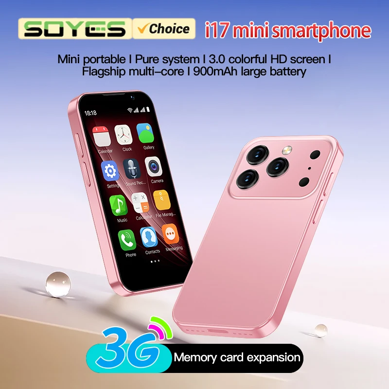 SOYES i17 Mini 3.0in Smartphone Android 2GB RAM 16GB ROM Dual SIM Standby Face Unlocked Social Media Apps 3G Backup Mini Phone