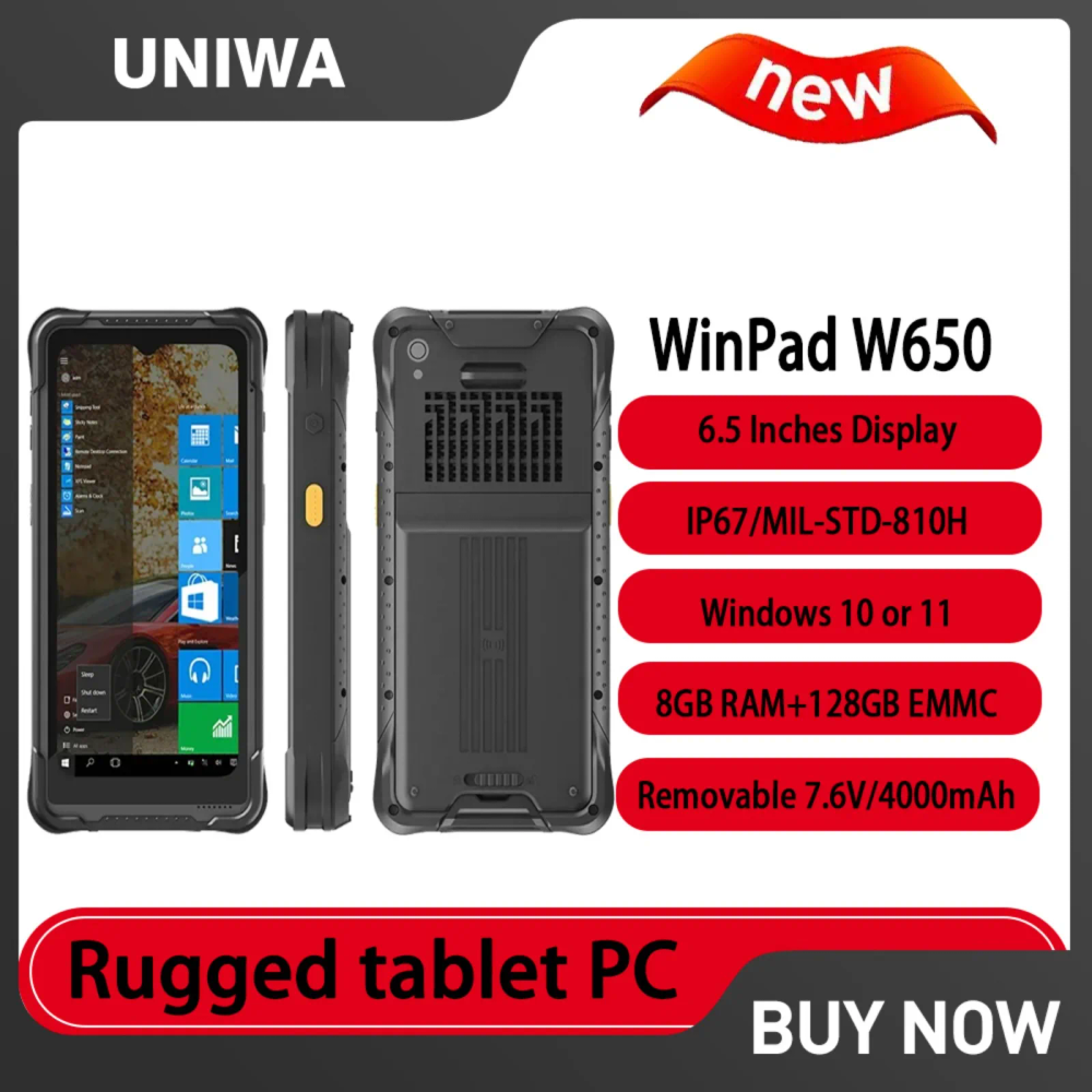 2026 NEW UNIWA WinPad W650 Mini Windows Tablet PC 6.5 Inch Quad Core 8GB+128GB Windows PDA PC IP67 Waterproof 4000mAh Smart Pad 2026 NEW UNIWA WinPad W650 Mini Windows Tablet PC 6.5 Inch Quad Core 8GB+128GB Windows PDA PC IP67 Waterproof 4000mAh Smart Pad